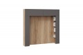 Шкаф навесной Порто (366) со стеллажами и декоративными панелями - СМ-393.21.022-23 Яблоня Беллуно, Графит софт