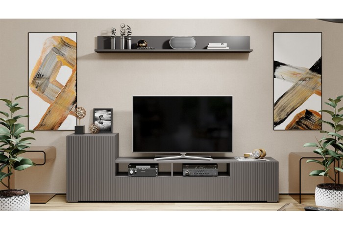 Гостиная «Сильвия» Тип 2 Графит Серый, Графит матовый