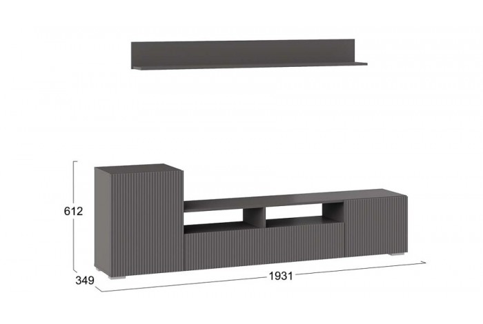 Гостиная «Сильвия» Тип 2 Графит Серый, Графит матовый