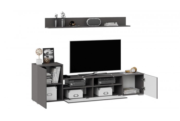 Гостиная «Сильвия» Тип 2 Графит Серый, Графит матовый