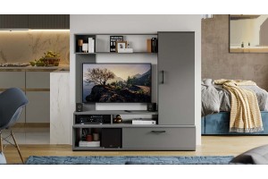 Стенка Сиена Графит Серый