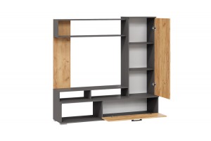 Стенка Сиена Графит Серый, Дуб Крафт золотой