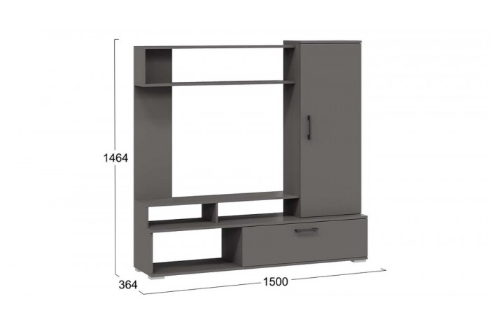 Стенка «Сиена» Графит Серый