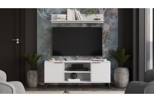 Гостиная Агата №5 Черный матовый, Белый Ясень