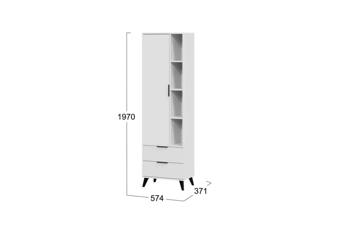 Набор мебели для гостиной «Агата» №6 - ГН-006 Черный матовый, Белый Ясень