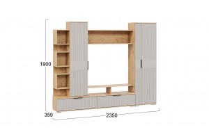 Гостиная Моника Дуб Крафт золотой, Кашемир сатин