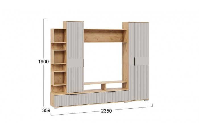Гостиная «Моника» Дуб Крафт золотой, Кашемир сатин