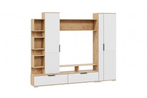 Гостиная Моника Дуб Крафт золотой, Белый матовый