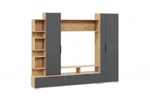 Гостиная Моника Дуб Крафт золотой, Графит матовый