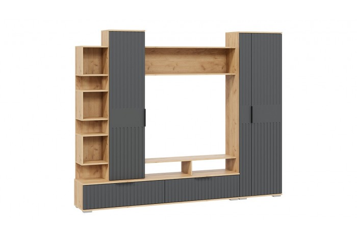 Гостиная «Моника» Дуб Крафт золотой, Графит матовый