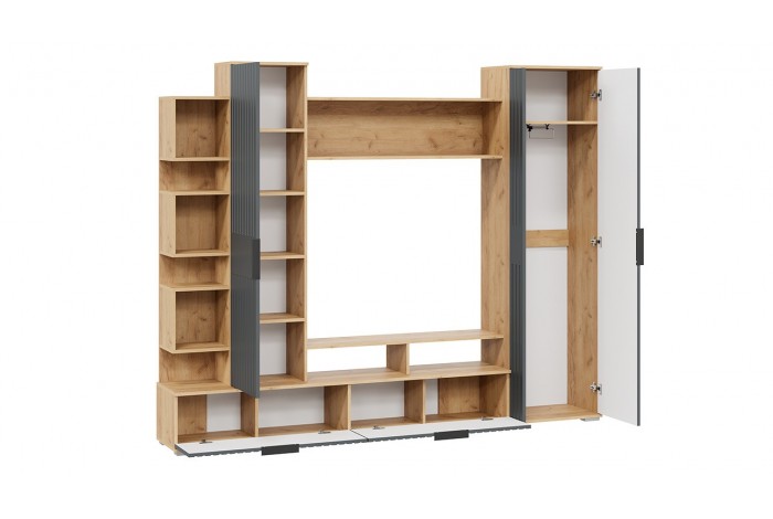 Гостиная «Моника» Дуб Крафт золотой, Графит матовый