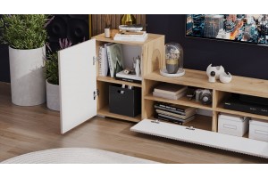 Гостиная Сильвия Тип 2 Дуб Крафт золотой, Кашемир сатин