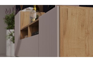 Гостиная Сильвия Тип 2 Дуб Крафт золотой, Кашемир сатин