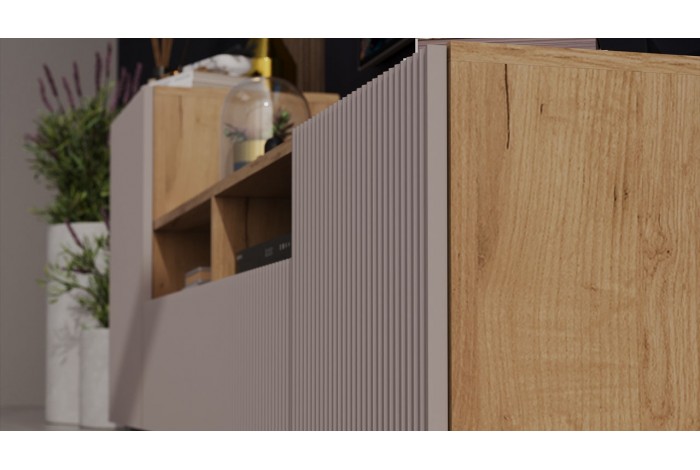 Гостиная «Сильвия» Тип 2 Дуб Крафт золотой, Кашемир сатин