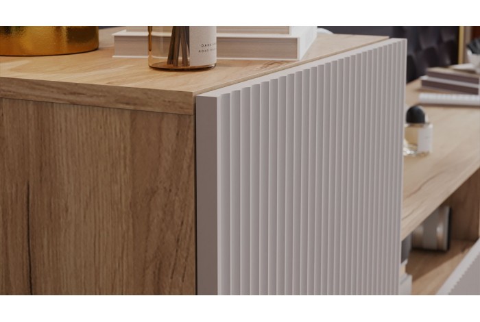 Гостиная «Сильвия» Тип 2 Дуб Крафт золотой, Кашемир сатин