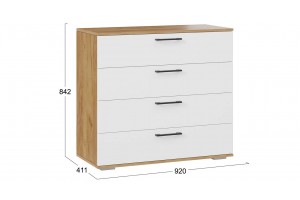 Комод Нео Дуб Крафт золотой, Белый