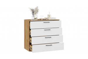 Комод Нео Дуб Крафт золотой, Белый