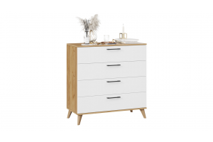 Комод Нео с опорами Дуб Крафт золотой, Белый, Бук матовый
