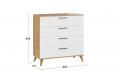 Комод «Нео» с опорами Дуб Крафт золотой, Белый, Бук матовый