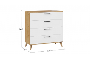 Комод Нео с опорами Дуб Крафт золотой, Белый, Бук матовый