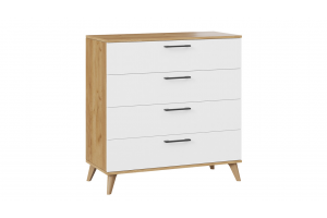 Комод Нео с опорами Дуб Крафт золотой, Белый, Бук матовый