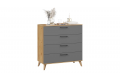 Комод «Нео» с опорами Дуб Крафт золотой, Серый графит, Бук матовый