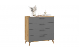 Комод Нео с опорами Дуб Крафт золотой, Серый графит, Бук матовый
