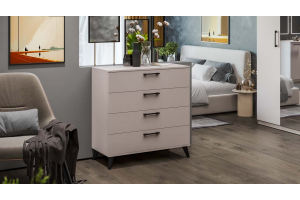 Комод Нео с опорами Кашемир, Черный матовый