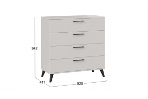 Комод Нео с опорами Кашемир, Черный матовый