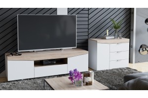 Комод Тип 1 Дуб Сонома, Белый Ясень