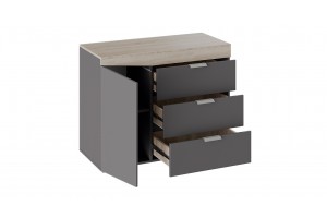 Комод Тип 1 Дуб Сонома, Графит Серый