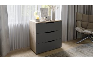 Комод Тип 3 Дуб Сонома, Графит Серый