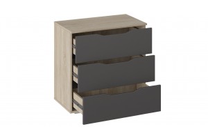 Комод Тип 3 Дуб Сонома, Графит Серый