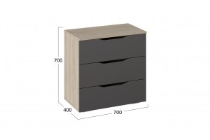 Комод Тип 3 Дуб Сонома, Графит Серый