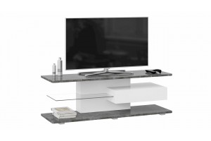 Тумба ТВ Diamond Тип 1 Белый, Ателье темный глянец