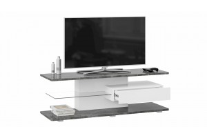 Тумба ТВ Diamond Тип 1 Белый, Ателье темный глянец