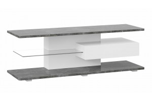 Тумба ТВ Diamond Тип 1 Белый, Ателье темный глянец