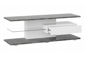 Тумба ТВ Diamond Тип 1 Белый, Ателье темный глянец