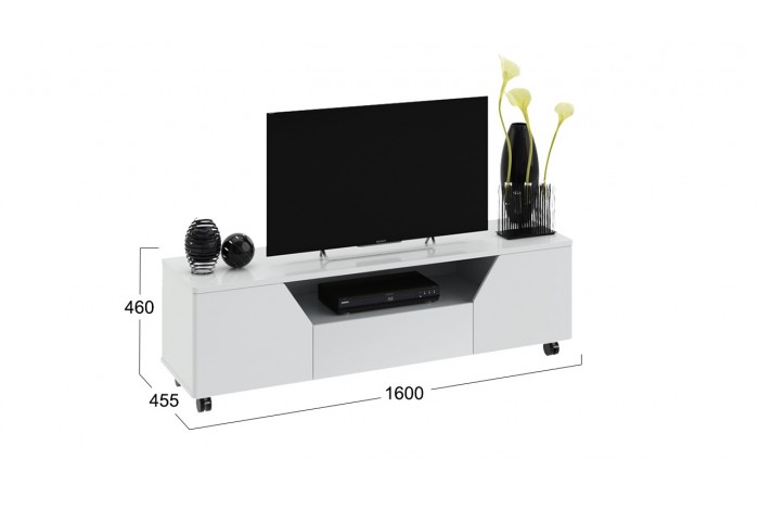 Тумба ТВ «Diamond» Тип 4 Белый глянец