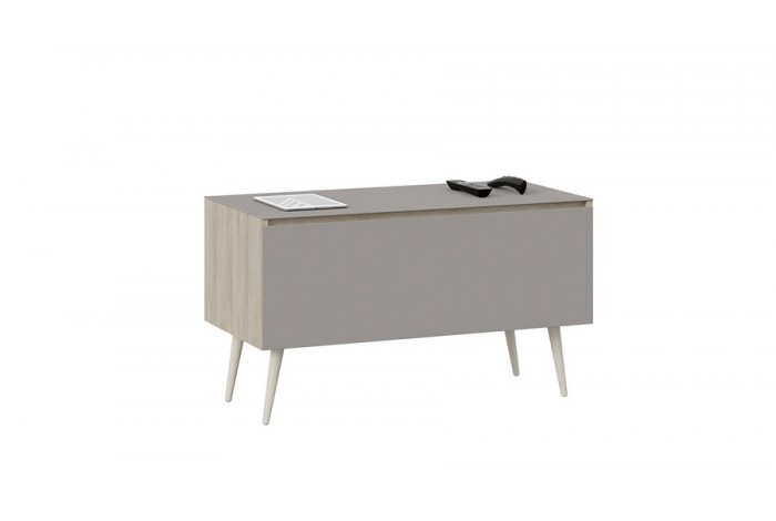 Тумба для теле- и радиоаппаратуры «Глосс» с опорами - СМ-319.03.012 Баттл Рок, Стекло Светлый Stone(St), Бежевый