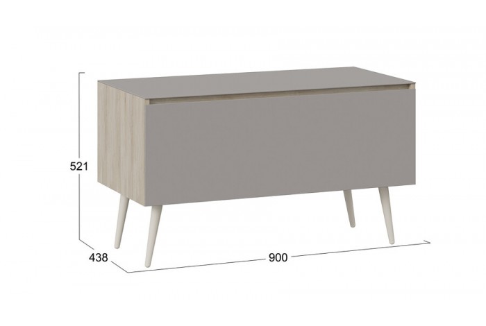 Тумба для теле- и радиоаппаратуры «Глосс» с опорами - СМ-319.03.012 Баттл Рок, Стекло Светлый Stone(St), Бежевый