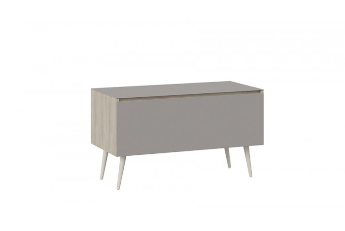 Тумба для теле- и радиоаппаратуры «Глосс» с опорами - СМ-319.03.012 Баттл Рок, Стекло Светлый Stone(St), Бежевый