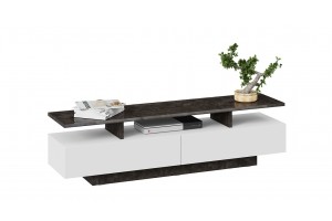 Тумба ТВ Монтана Тип 1 Белый, Ателье темный глянец