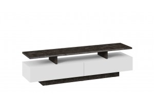 Тумба ТВ Монтана Тип 1 Белый, Ателье темный глянец