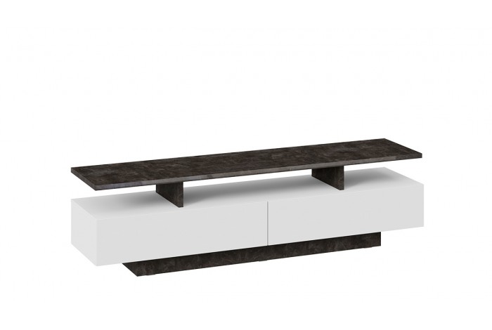 Тумба ТВ «Монтана» тип 1 - КМ+02.84.000.024 Белый, Ателье темный глянец