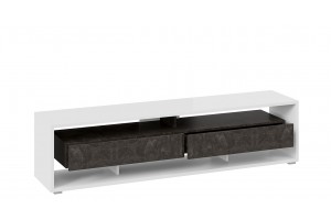 Тумба ТВ Монтана Тип 2 Белый, Ателье темный глянец