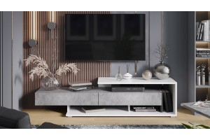 Тумба ТВ «Монтана» Тип 4 Белый, Ателье светлый глянец