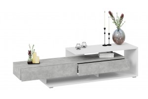 Тумба ТВ «Монтана» Тип 4 Белый, Ателье светлый глянец