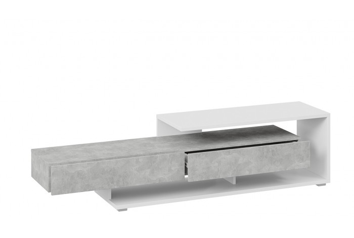 Тумба ТВ «Монтана» Тип 4 - КМ+02.84.000.027 Белый, Ателье светлый глянец