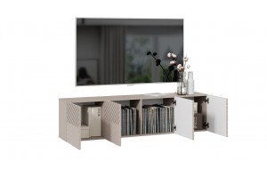 Тумба ТВ Танго Глиняно серый, Холст латте